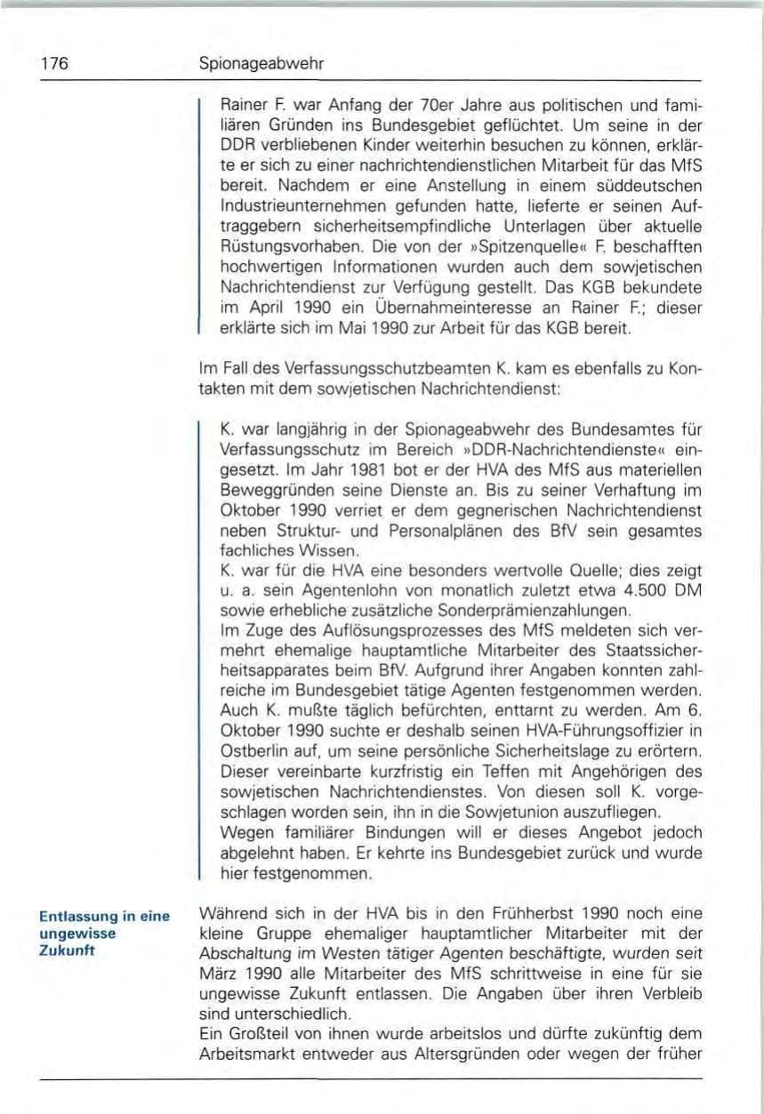 Seite 176 des Verfassungsschutzbericht 1990 Bund
