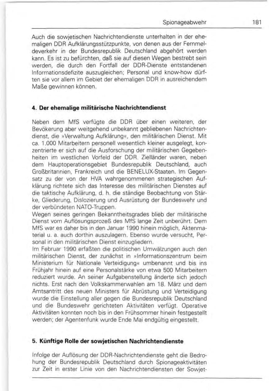 Seite 181 des Verfassungsschutzbericht 1990 Bund
