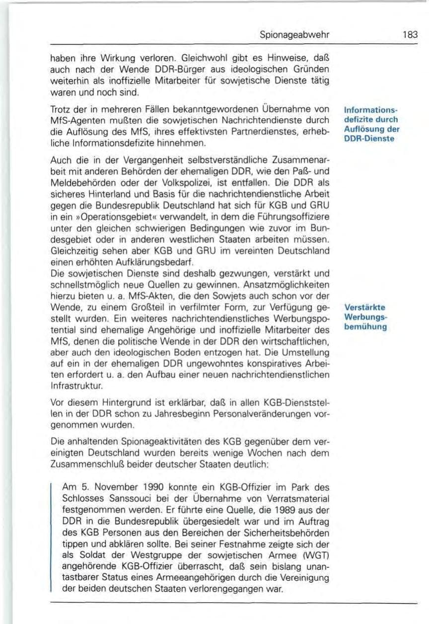 Seite 183 des Verfassungsschutzbericht 1990 Bund