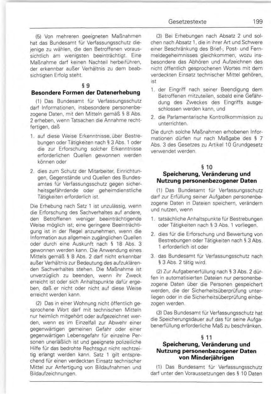Seite 199 des Verfassungsschutzbericht 1990 Bund