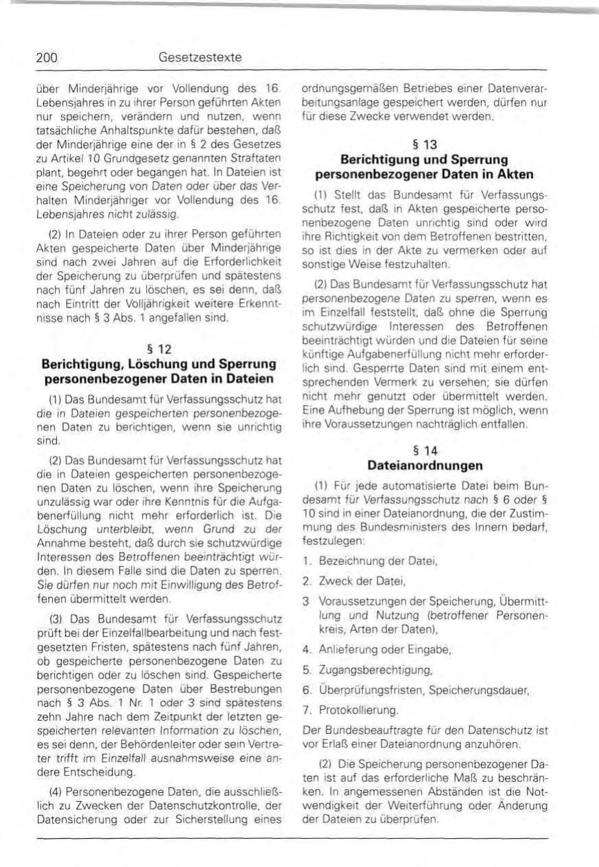 Seite 200 des Verfassungsschutzbericht 1990 Bund