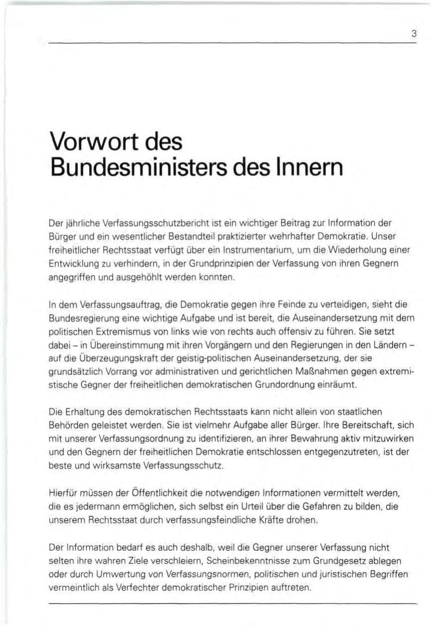 Seite 3 des Verfassungsschutzbericht 1990 Bund