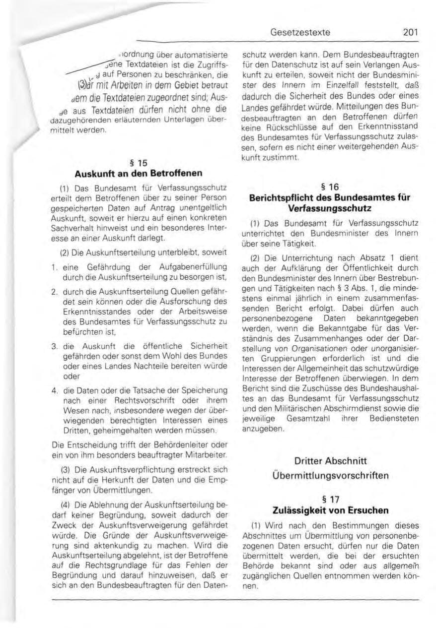 Seite 201 des Verfassungsschutzbericht 1990 Bund