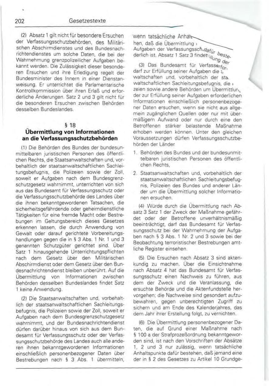 Seite 202 des Verfassungsschutzbericht 1990 Bund