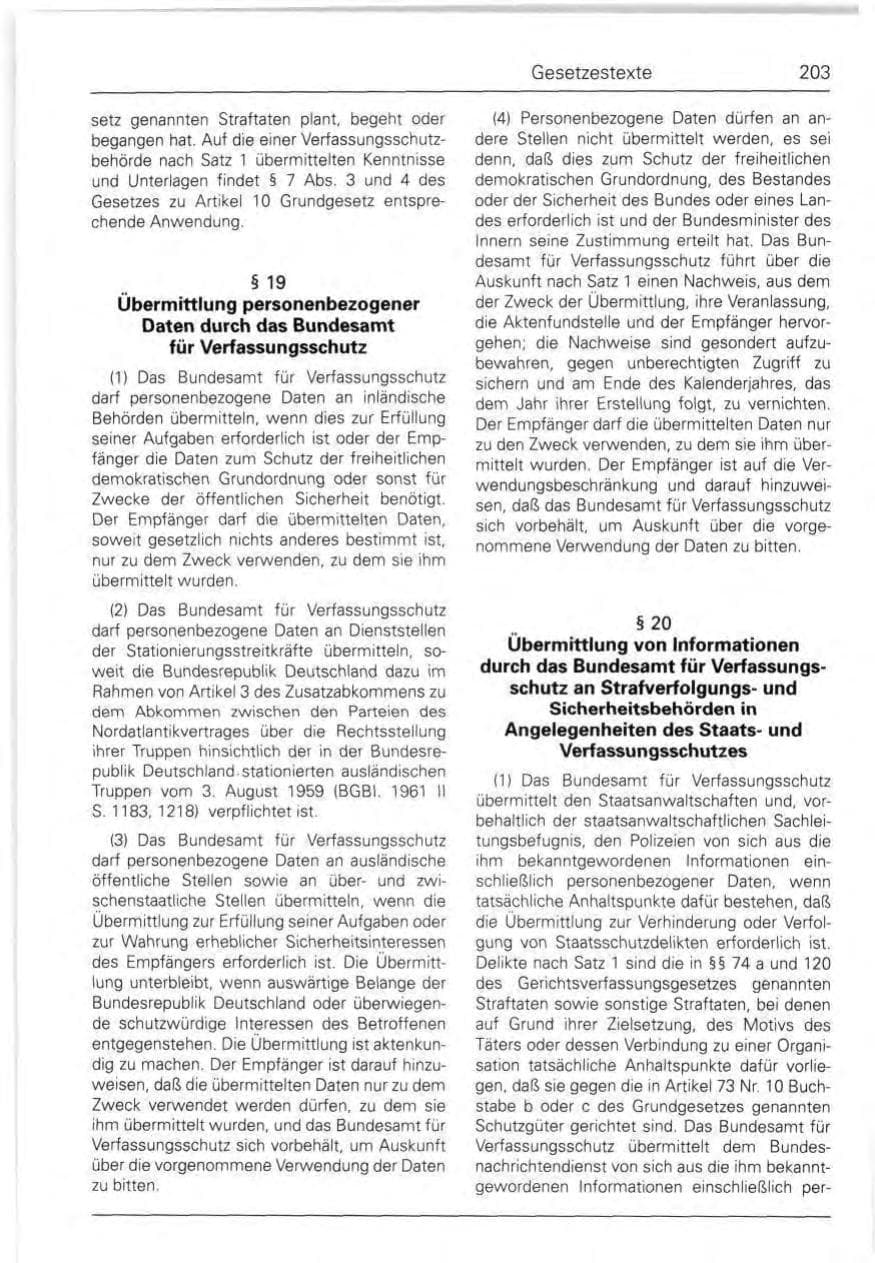 Seite 203 des Verfassungsschutzbericht 1990 Bund