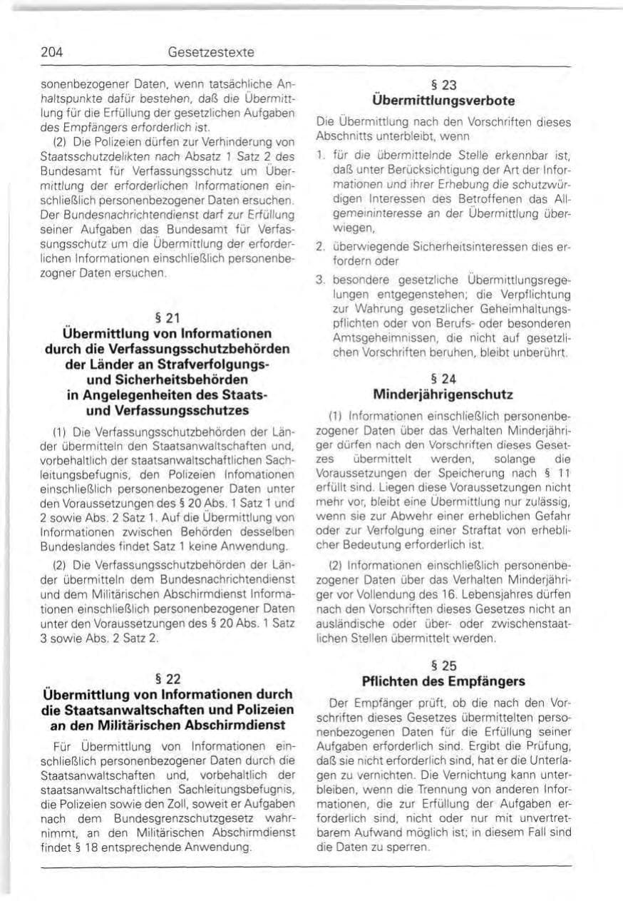 Seite 204 des Verfassungsschutzbericht 1990 Bund