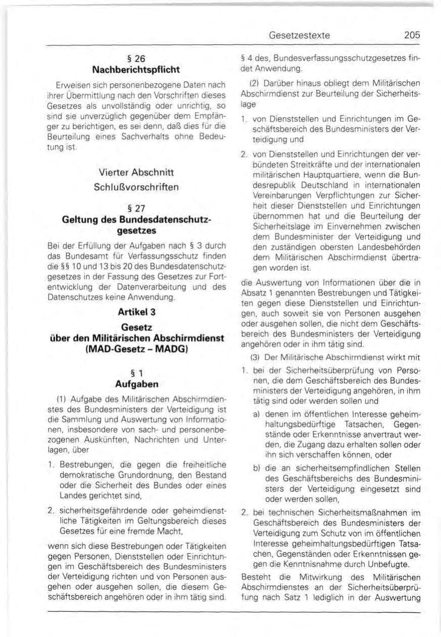 Seite 205 des Verfassungsschutzbericht 1990 Bund