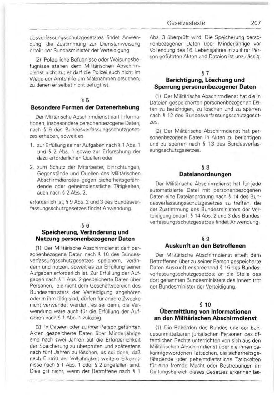Seite 207 des Verfassungsschutzbericht 1990 Bund