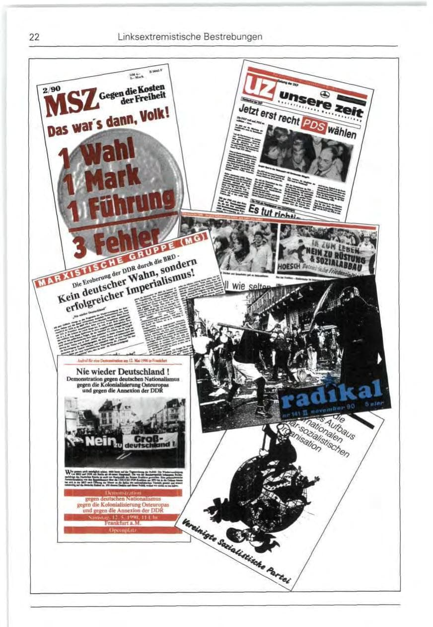 Seite 22 des Verfassungsschutzbericht 1990 Bund