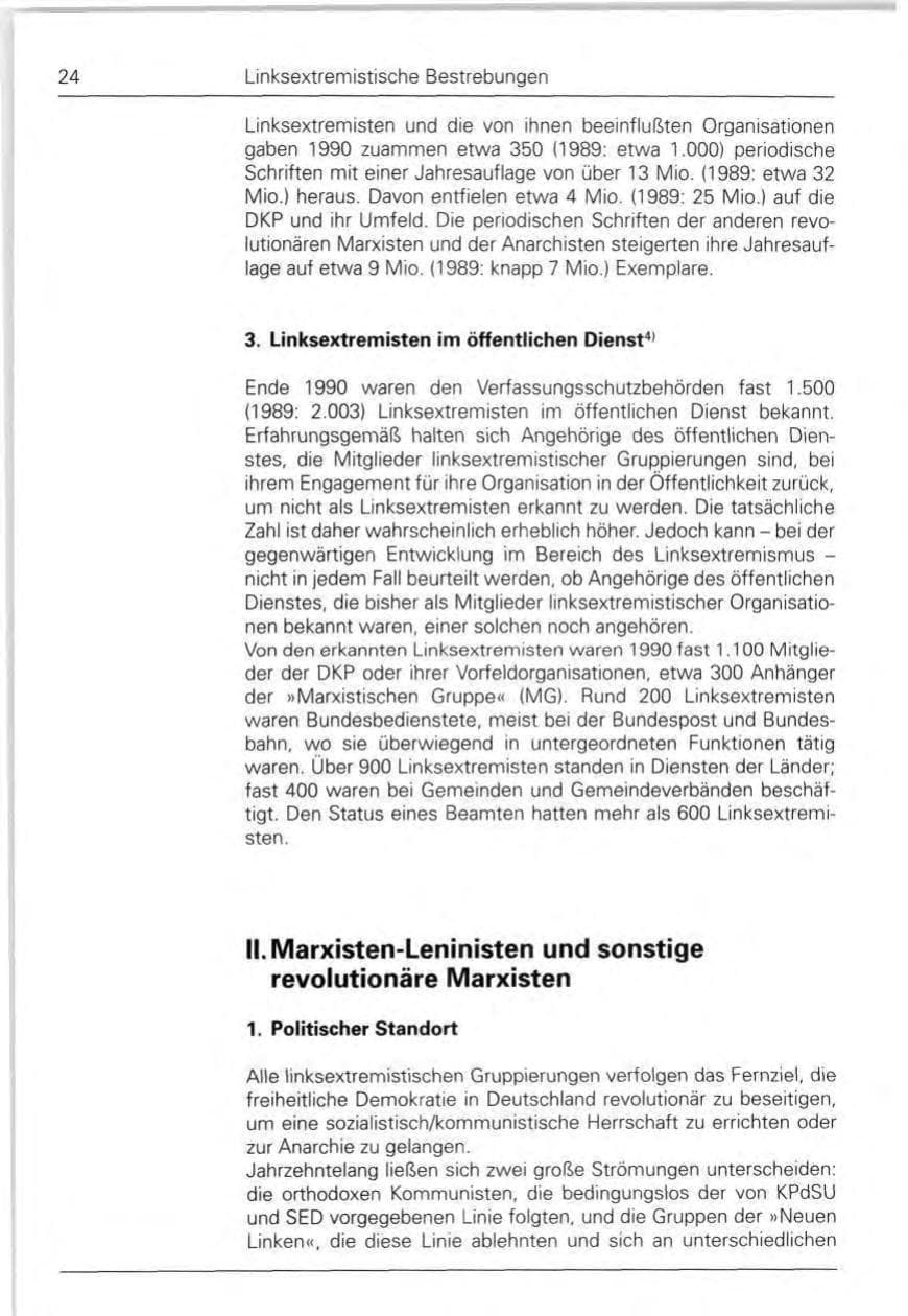 Seite 24 des Verfassungsschutzbericht 1990 Bund