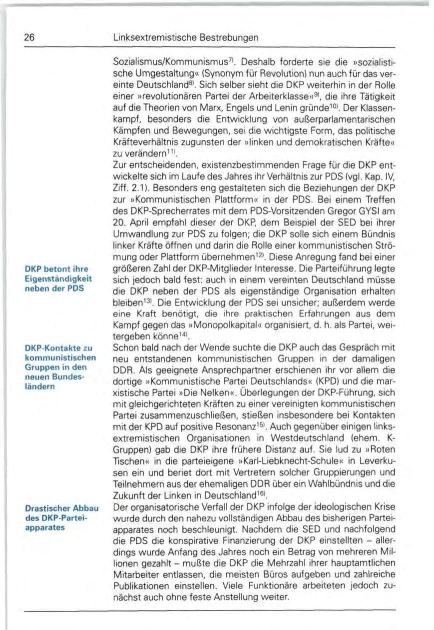 Seite 26 des Verfassungsschutzbericht 1990 Bund