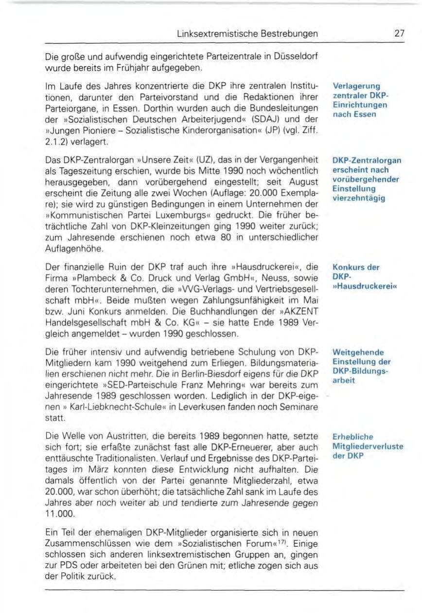 Seite 27 des Verfassungsschutzbericht 1990 Bund