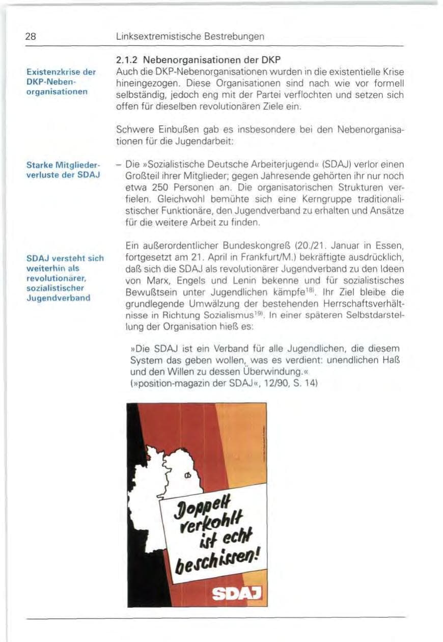 Seite 28 des Verfassungsschutzbericht 1990 Bund