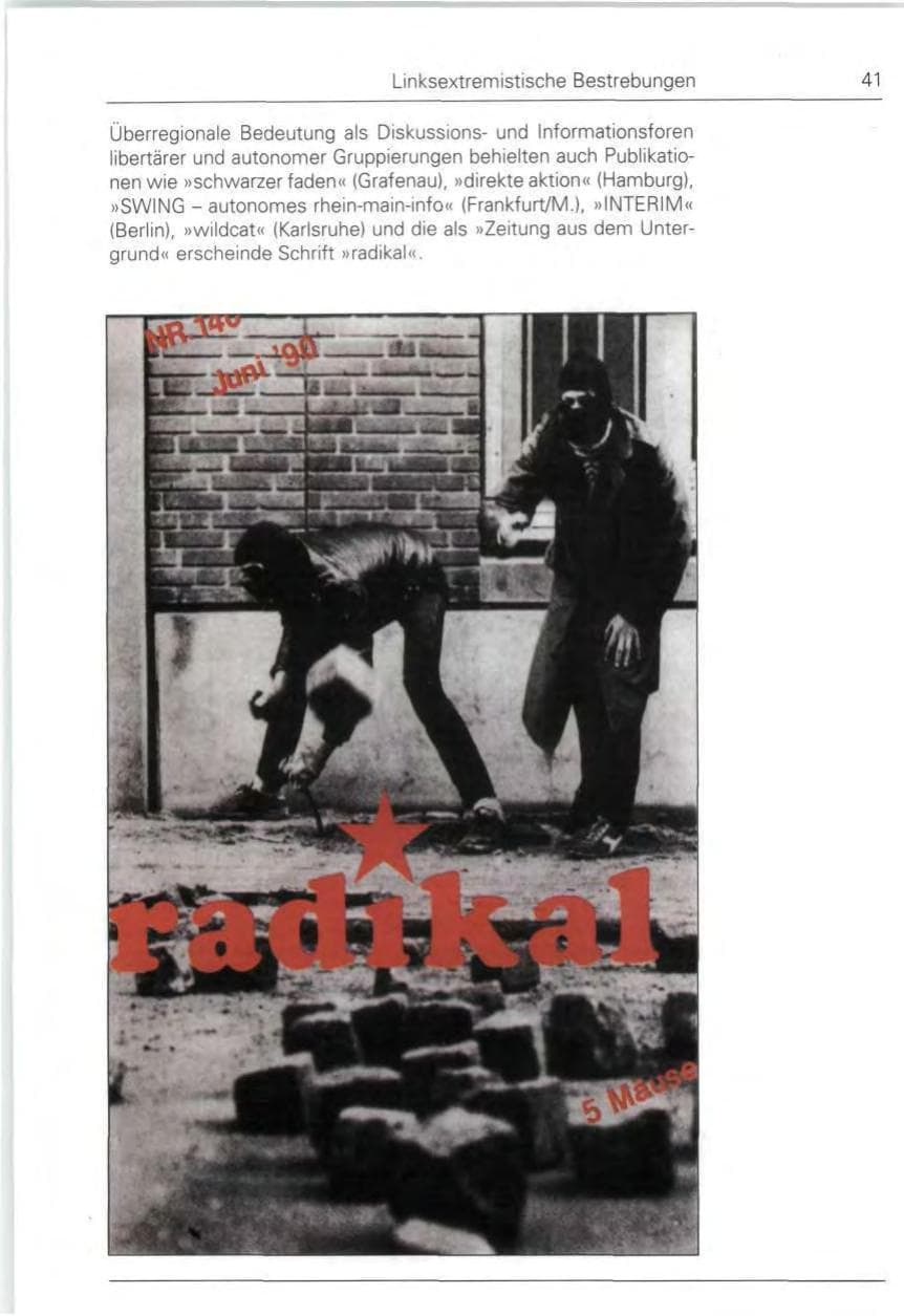 Seite 41 des Verfassungsschutzbericht 1990 Bund
