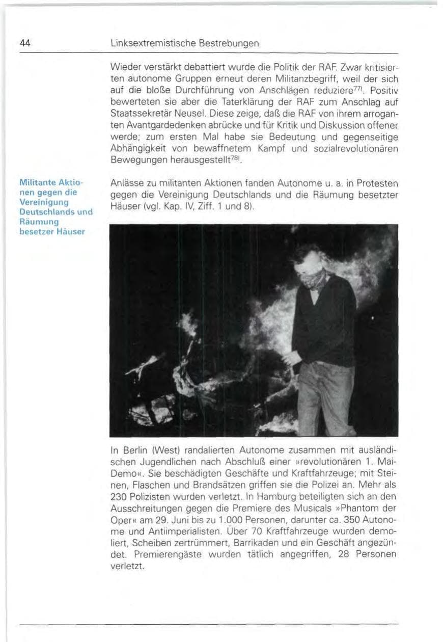 Seite 44 des Verfassungsschutzbericht 1990 Bund