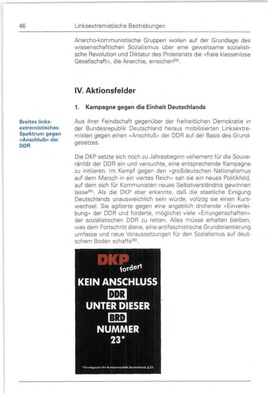 Seite 46 des Verfassungsschutzbericht 1990 Bund