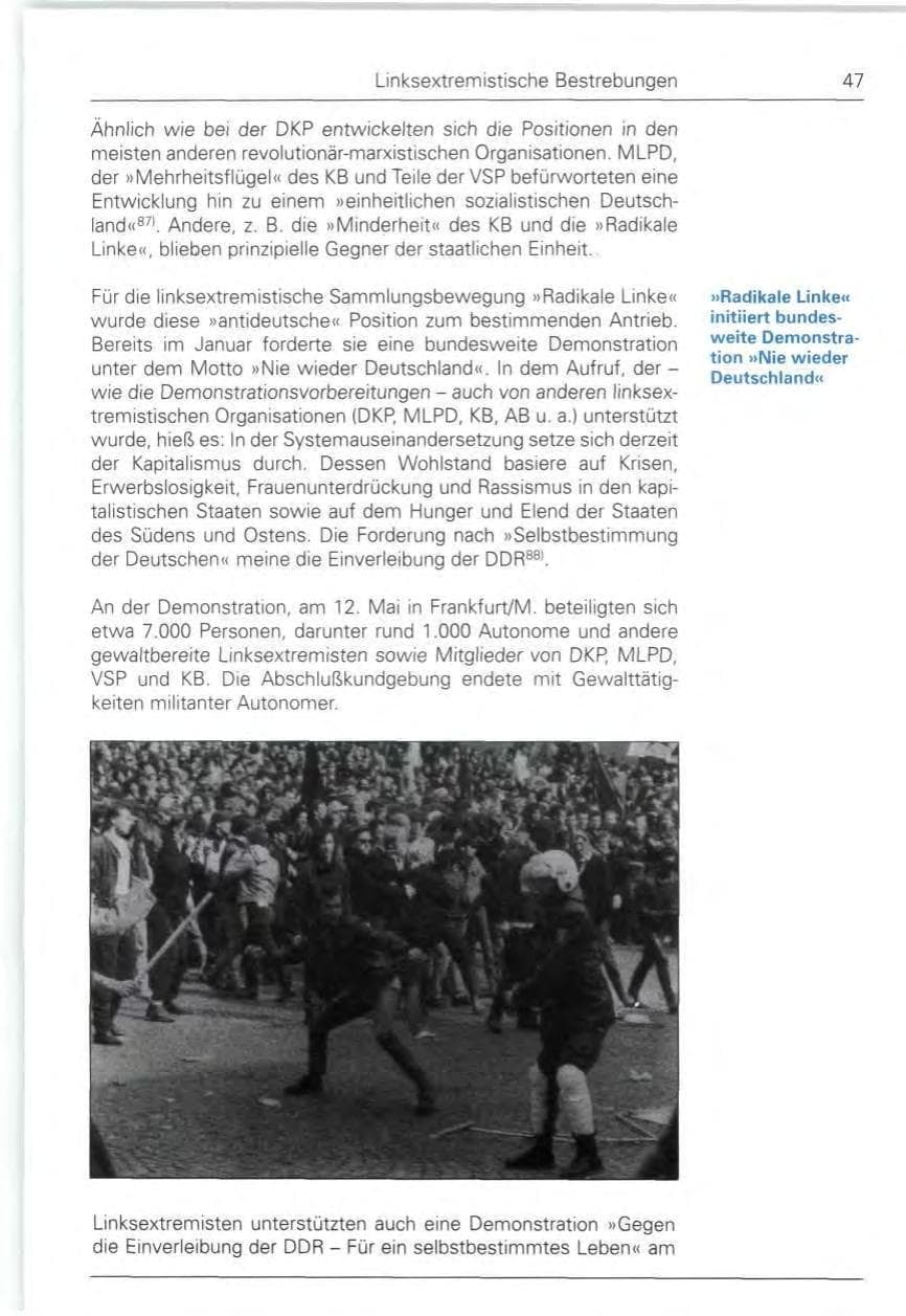 Seite 47 des Verfassungsschutzbericht 1990 Bund