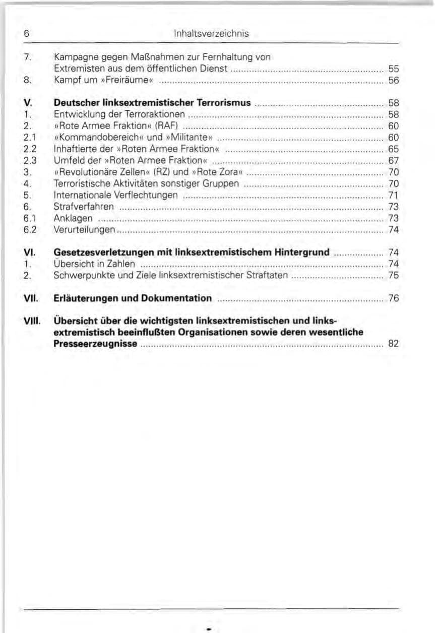 Seite 6 des Verfassungsschutzbericht 1990 Bund