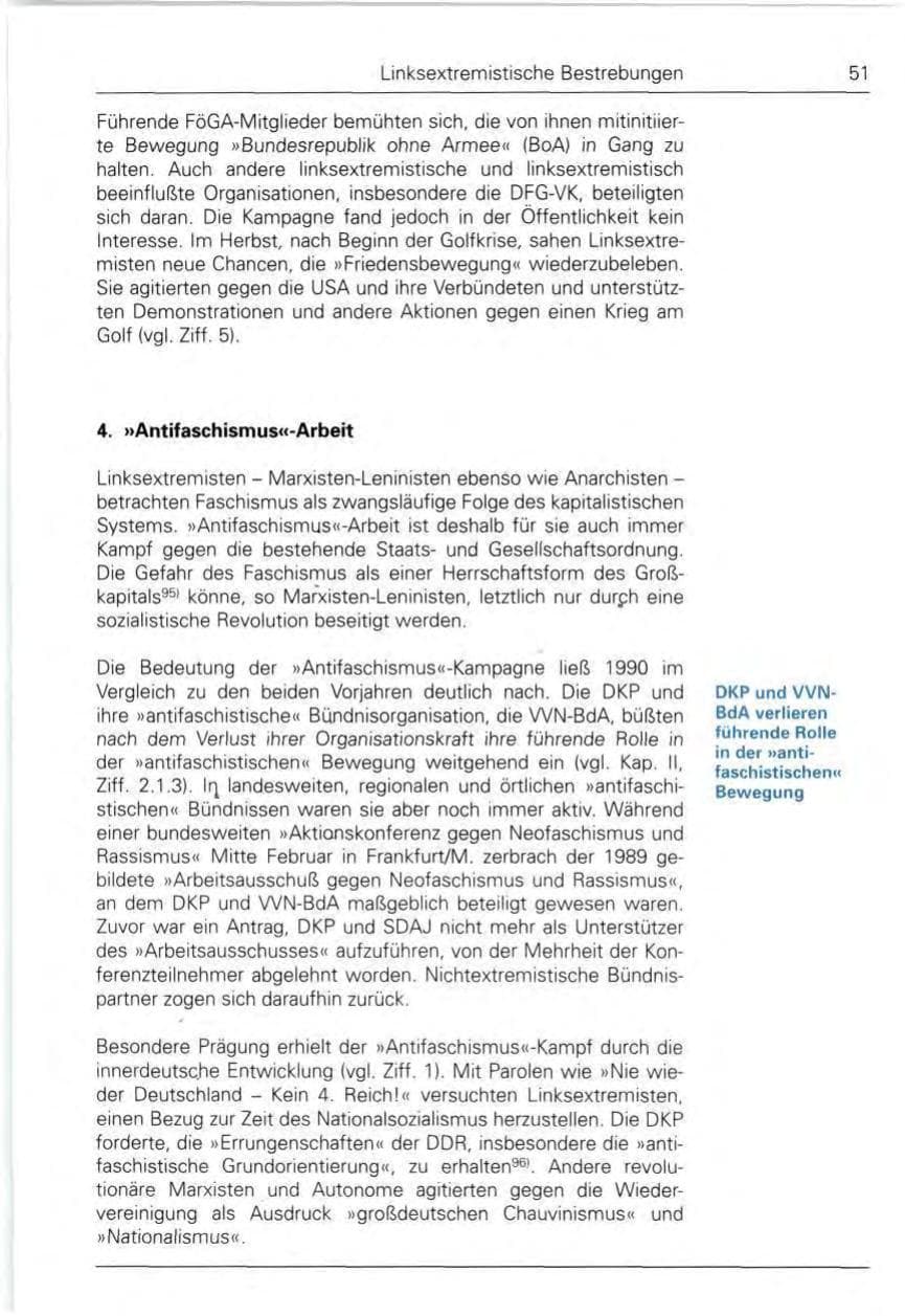Seite 51 des Verfassungsschutzbericht 1990 Bund