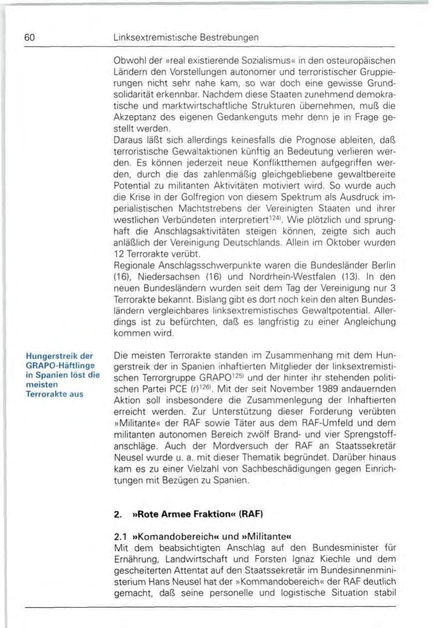 Seite 60 des Verfassungsschutzbericht 1990 Bund