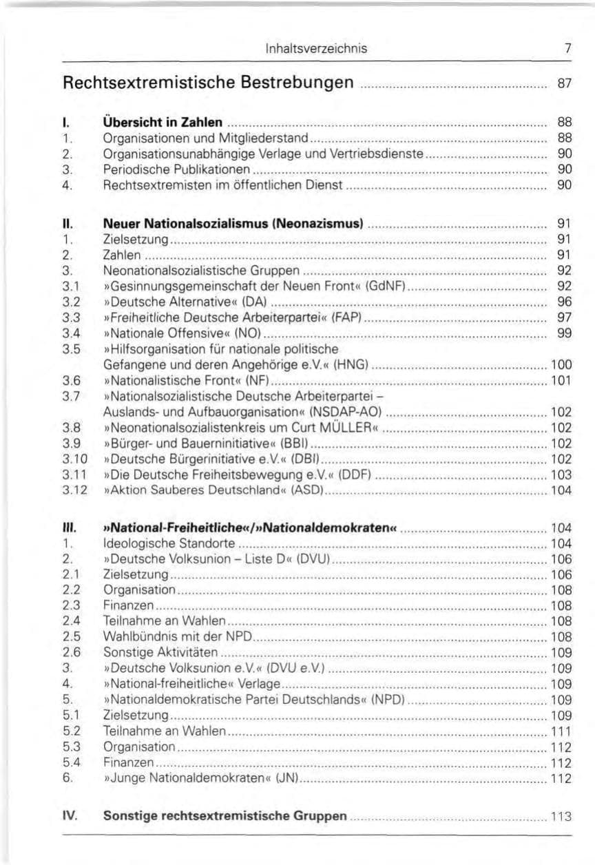 Seite 7 des Verfassungsschutzbericht 1990 Bund