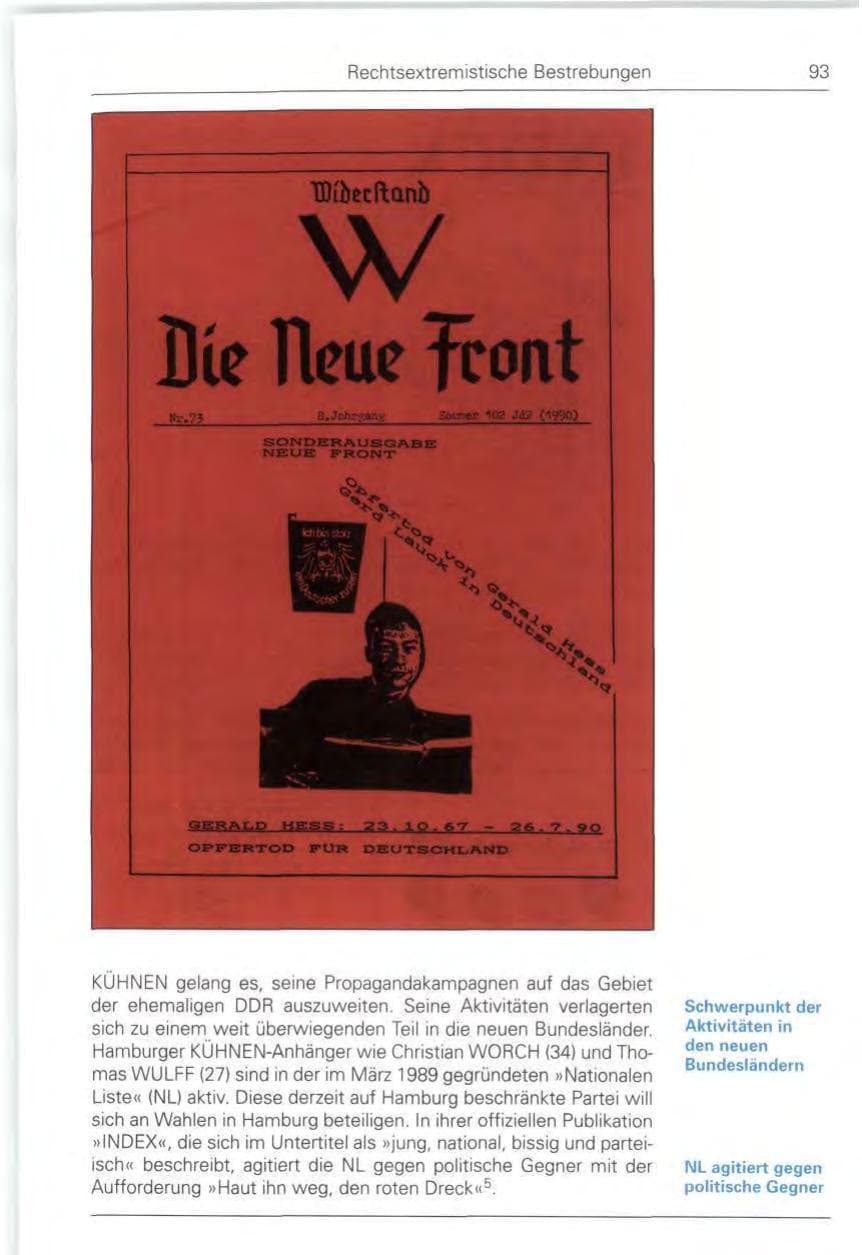 Seite 93 des Verfassungsschutzbericht 1990 Bund