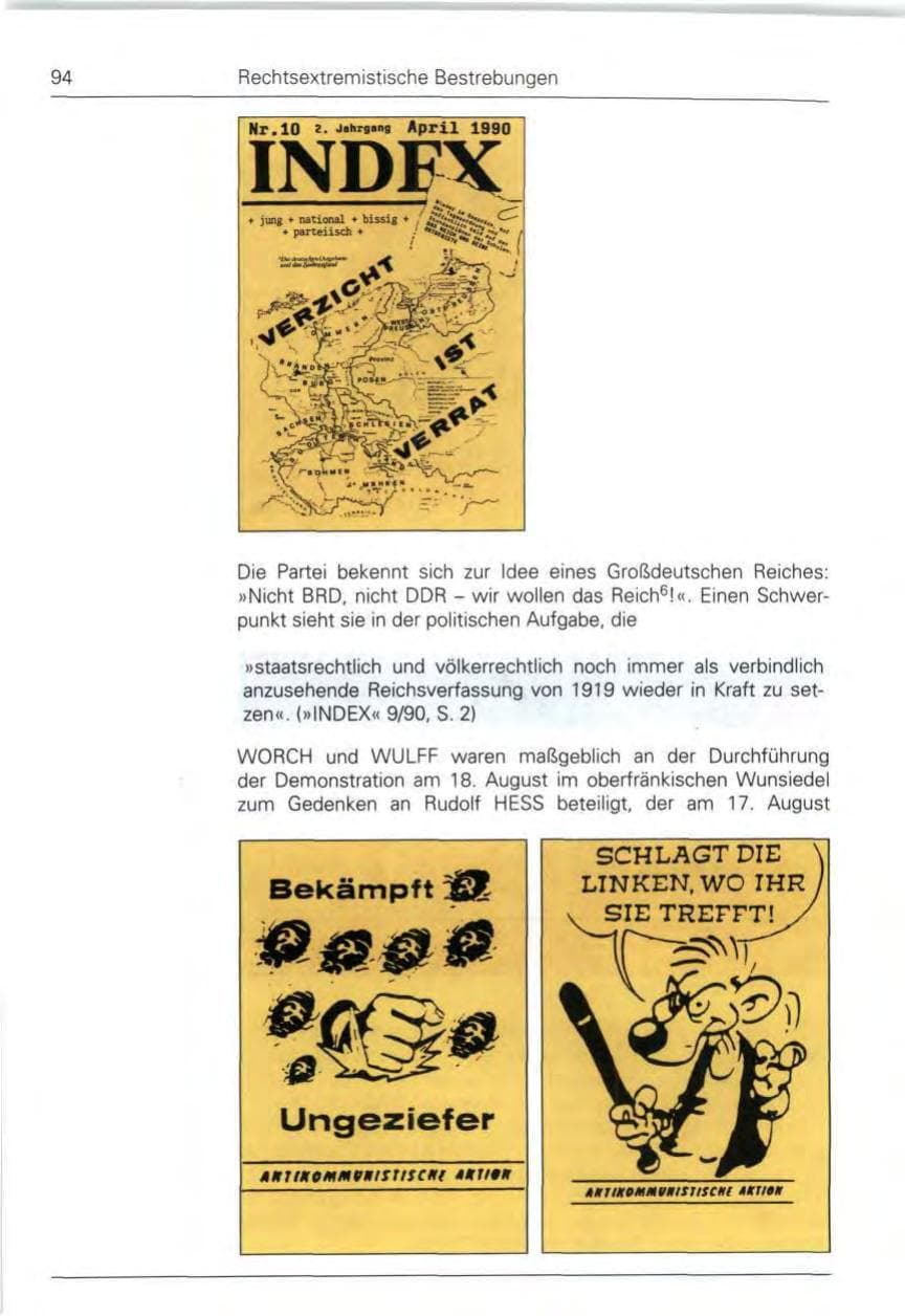 Seite 94 des Verfassungsschutzbericht 1990 Bund