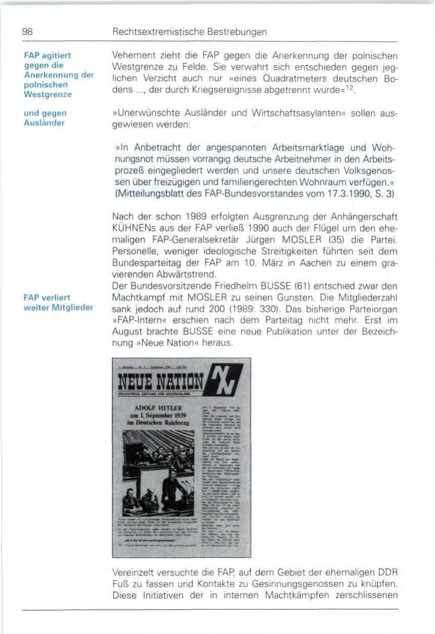 Seite 98 des Verfassungsschutzbericht 1990 Bund