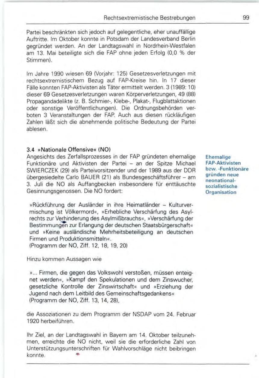 Seite 99 des Verfassungsschutzbericht 1990 Bund