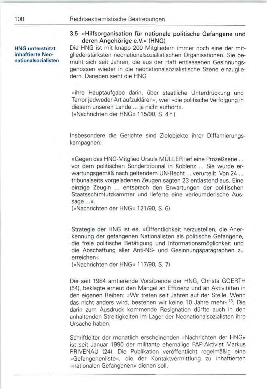 Seite 100 des Verfassungsschutzbericht 1990 Bund