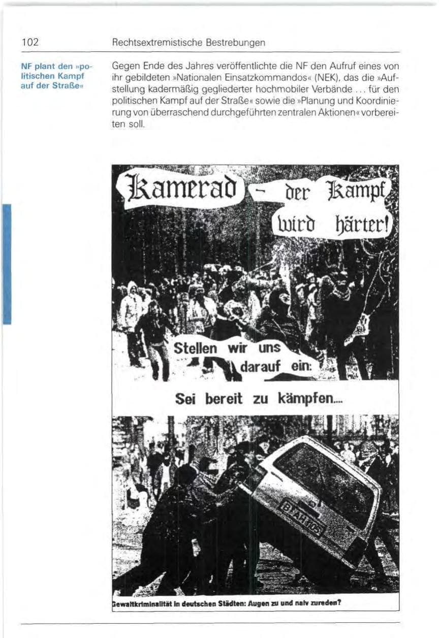 Seite 102 des Verfassungsschutzbericht 1991 Bund