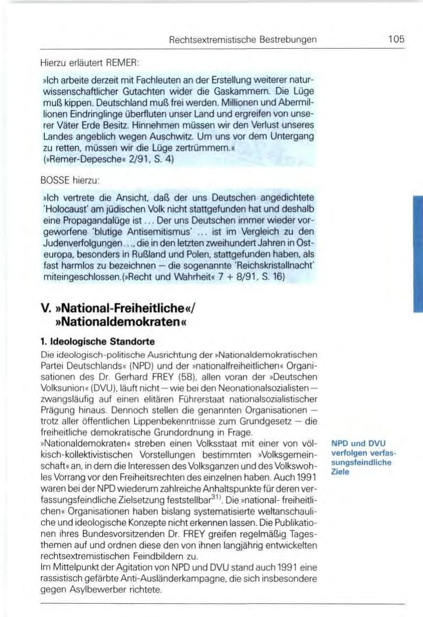 Seite 105 des Verfassungsschutzbericht 1991 Bund