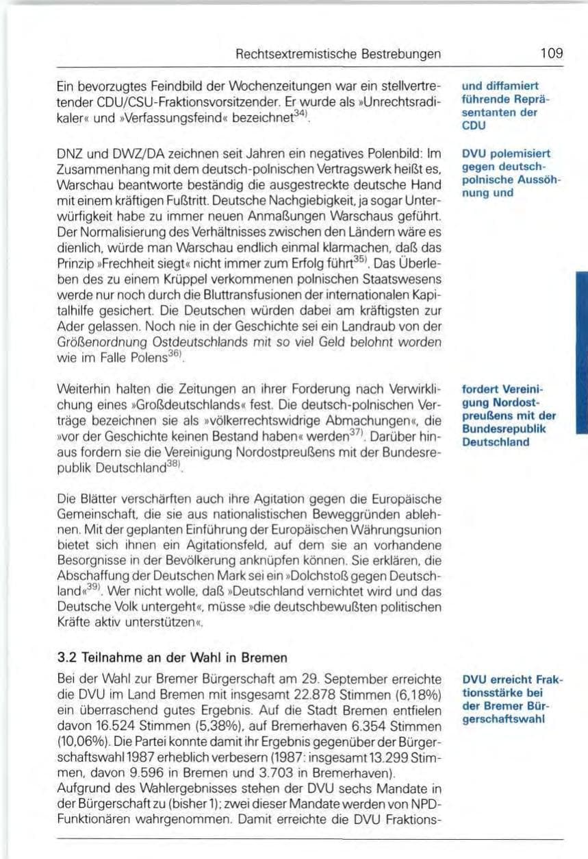 Seite 109 des Verfassungsschutzbericht 1991 Bund