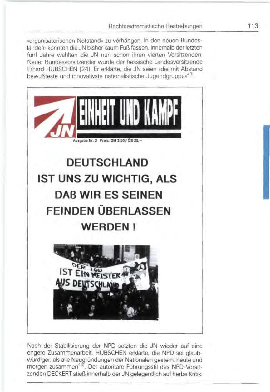 Seite 113 des Verfassungsschutzbericht 1991 Bund