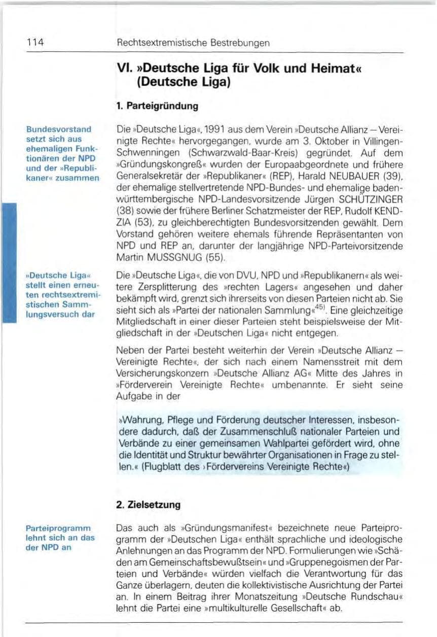 Seite 114 des Verfassungsschutzbericht 1991 Bund