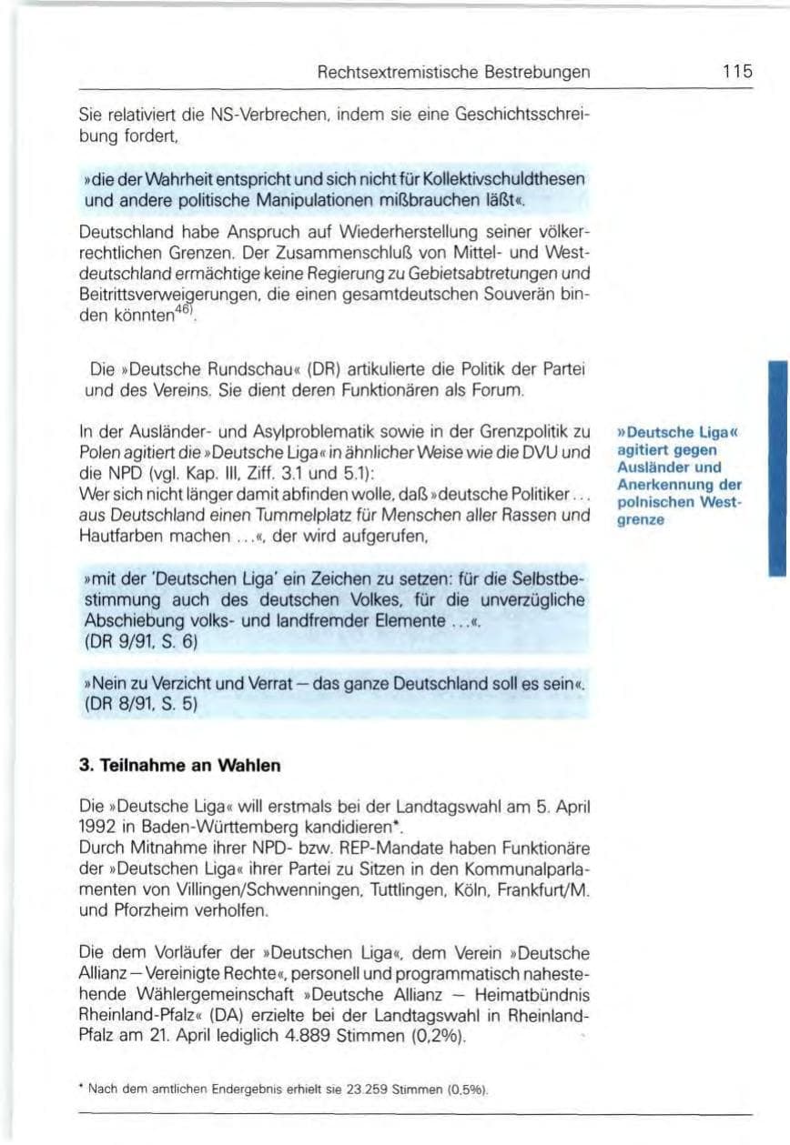 Seite 115 des Verfassungsschutzbericht 1991 Bund