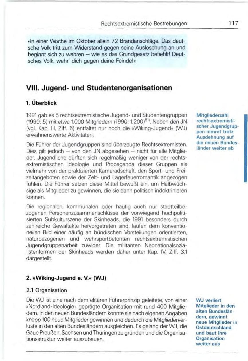 Seite 117 des Verfassungsschutzbericht 1991 Bund