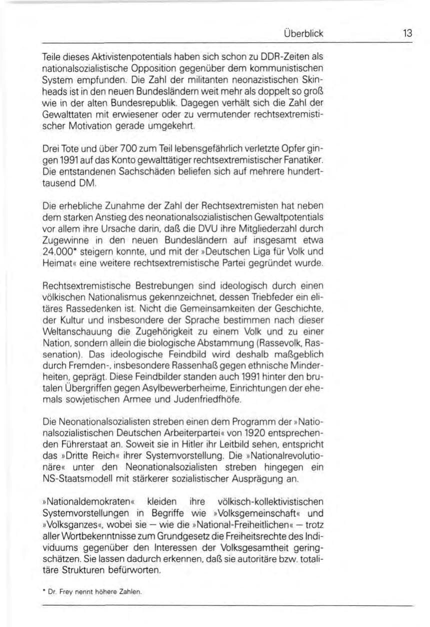 Seite 13 des Verfassungsschutzbericht 1991 Bund