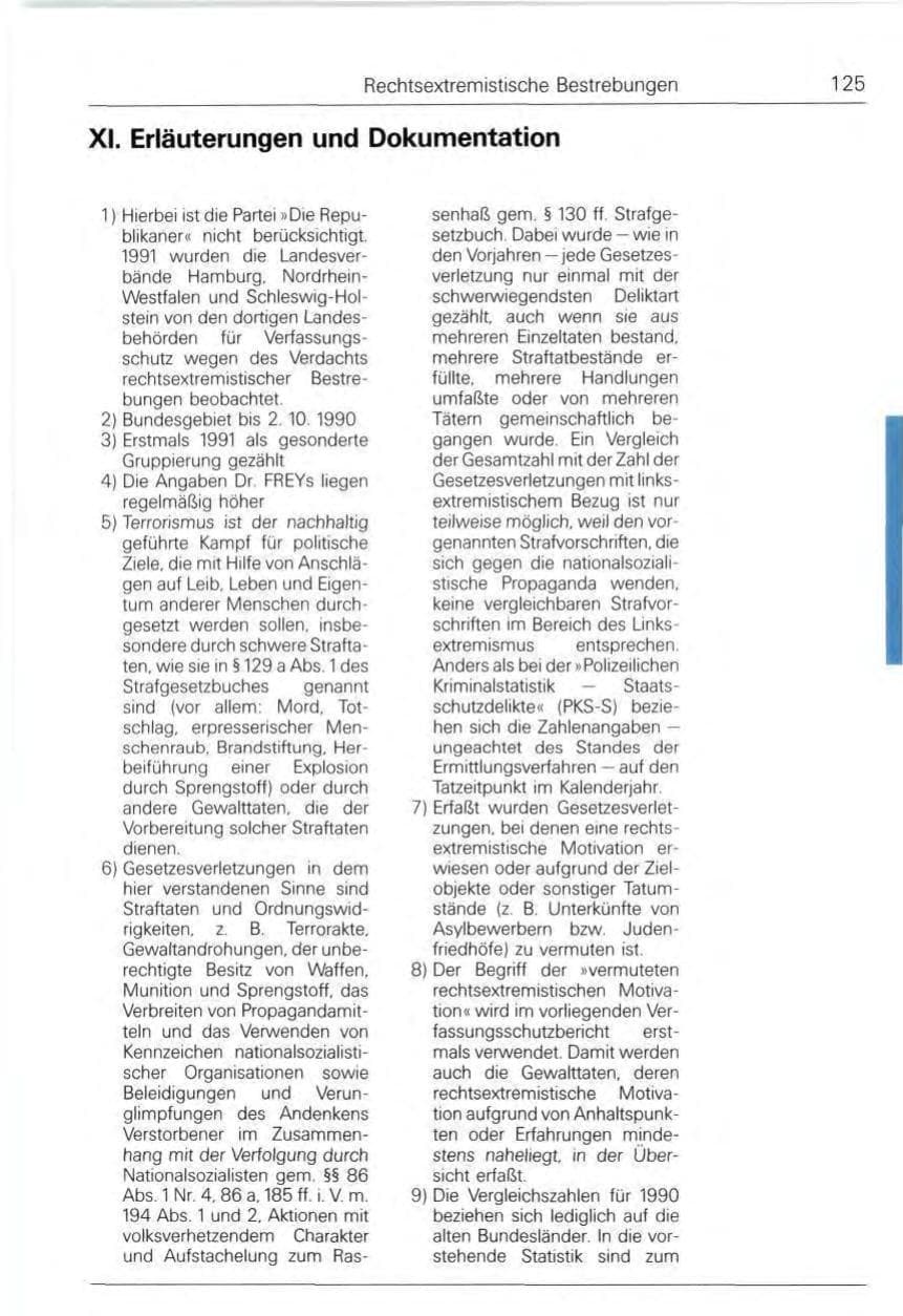 Seite 125 des Verfassungsschutzbericht 1991 Bund