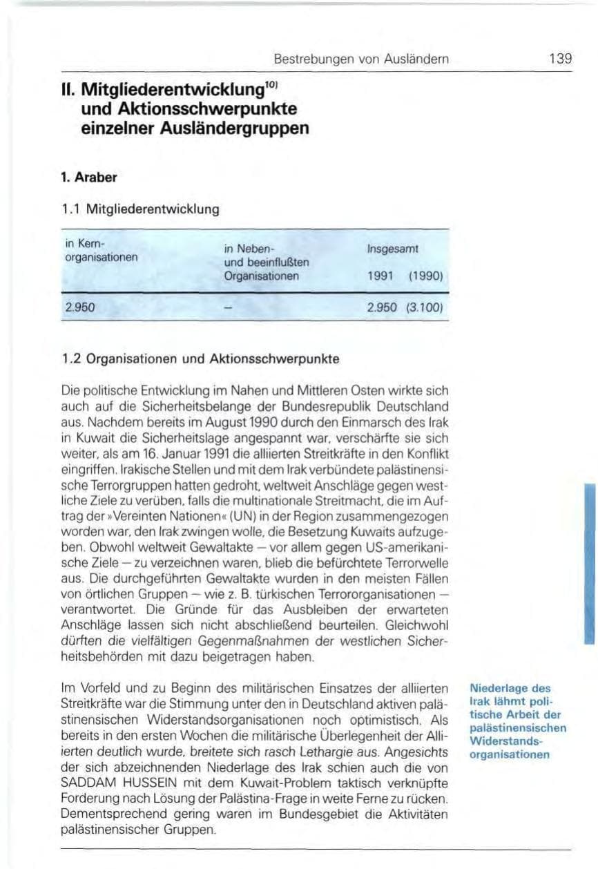 Seite 139 des Verfassungsschutzbericht 1991 Bund