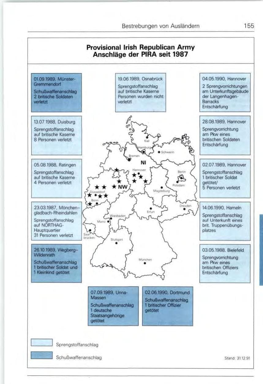 Seite 155 des Verfassungsschutzbericht 1991 Bund