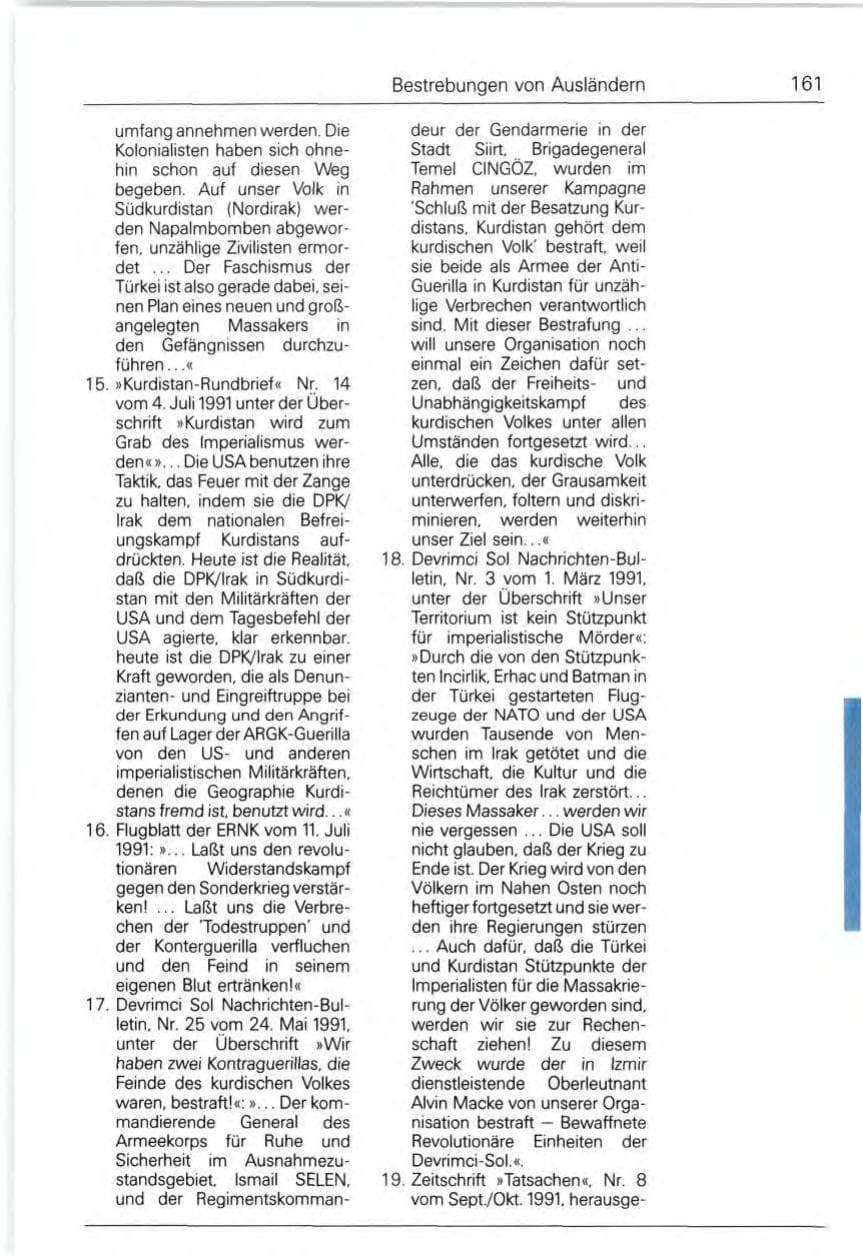 Seite 161 des Verfassungsschutzbericht 1991 Bund