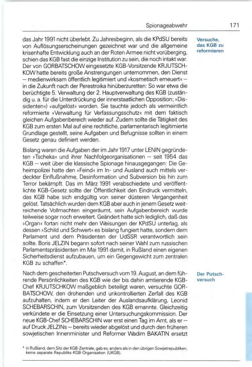 Seite 171 des Verfassungsschutzbericht 1991 Bund