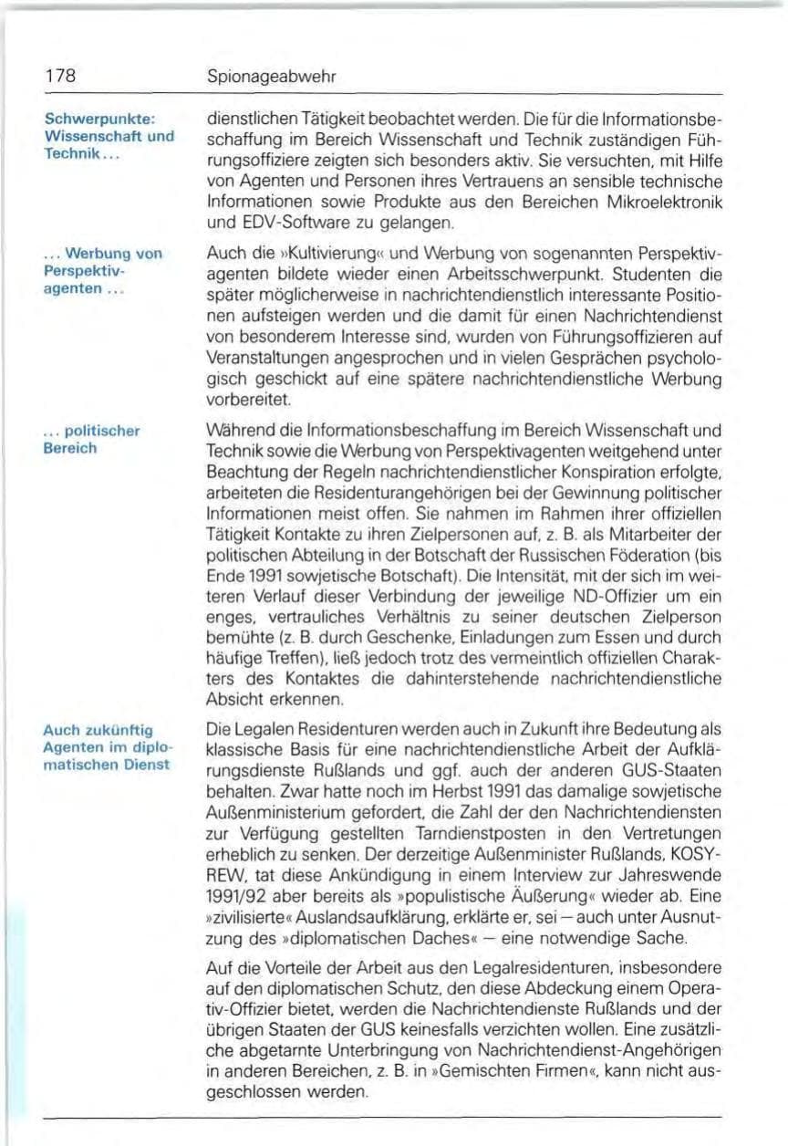 Seite 178 des Verfassungsschutzbericht 1991 Bund