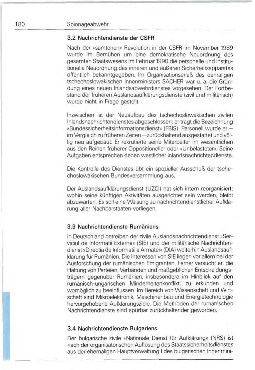 Seite 180 des Verfassungsschutzbericht 1991 Bund