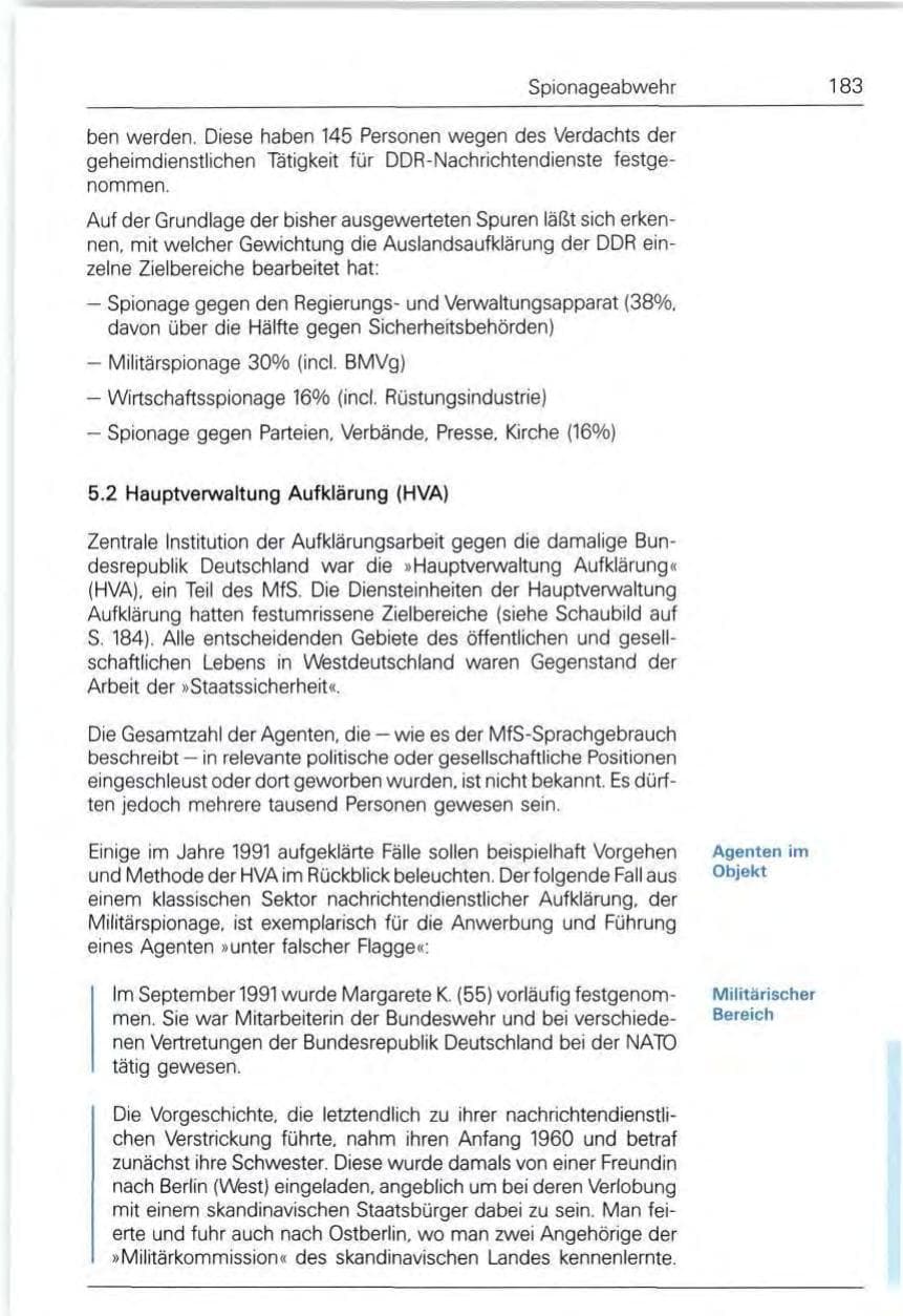 Seite 183 des Verfassungsschutzbericht 1991 Bund