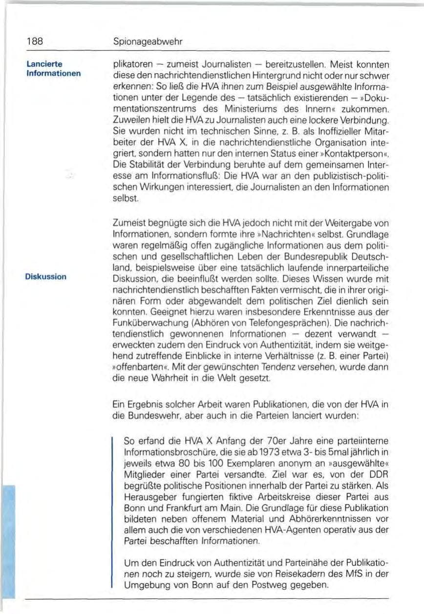 Seite 188 des Verfassungsschutzbericht 1991 Bund
