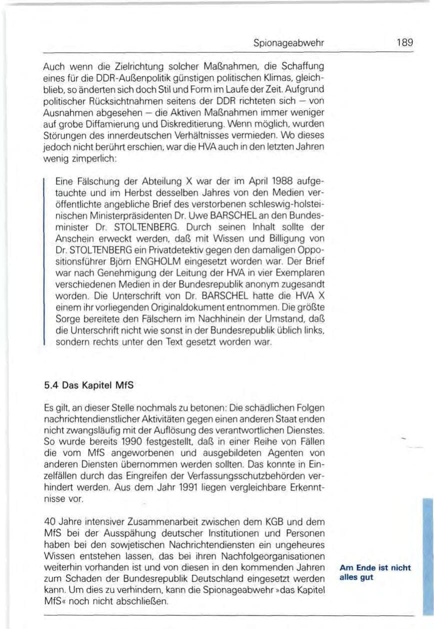 Seite 189 des Verfassungsschutzbericht 1991 Bund