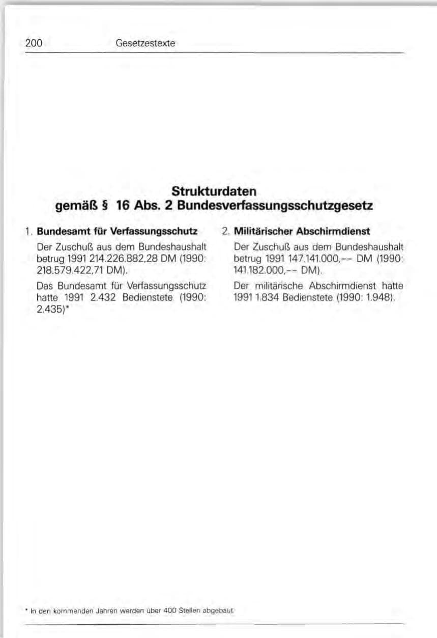 Seite 200 des Verfassungsschutzbericht 1991 Bund