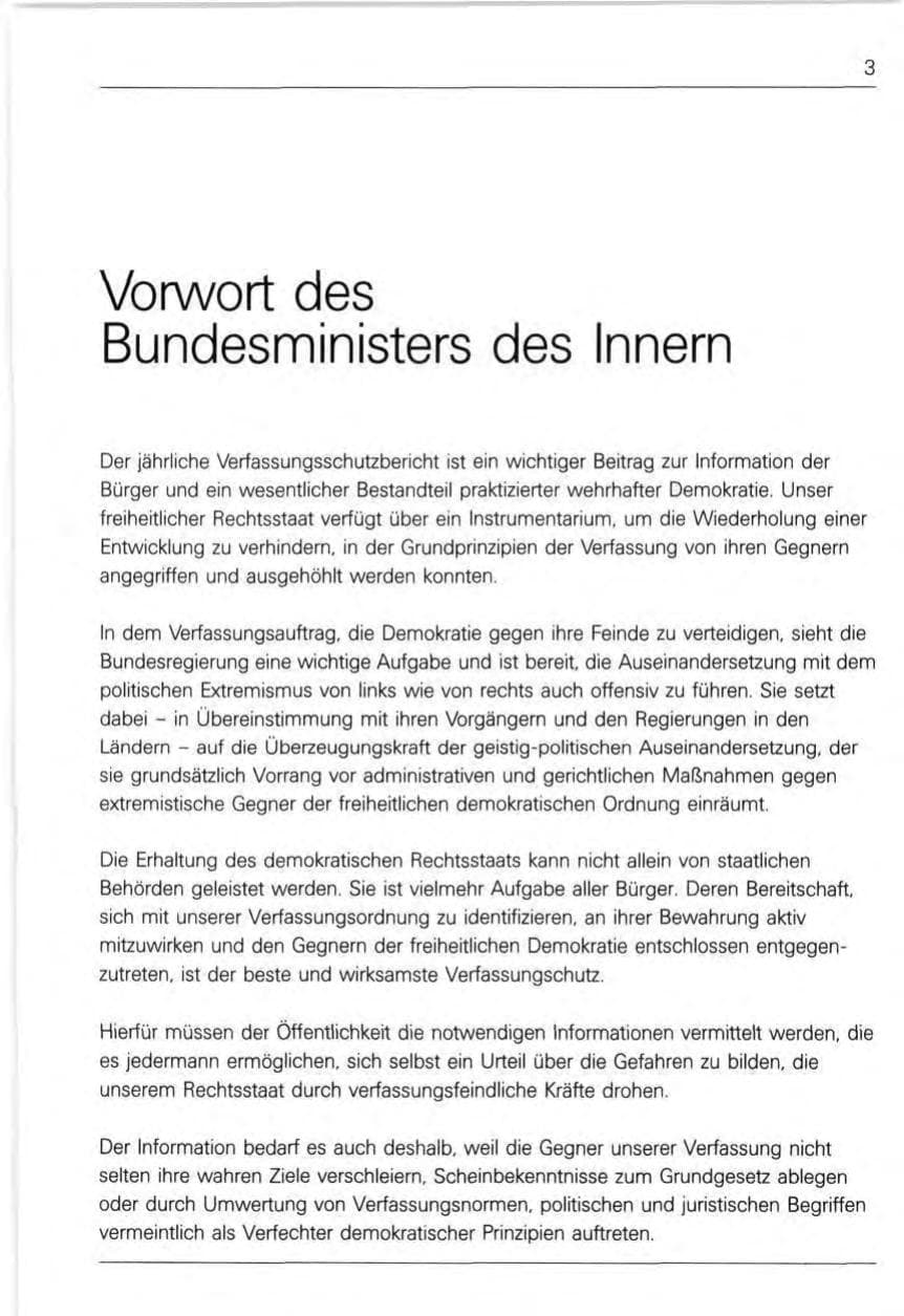 Seite 3 des Verfassungsschutzbericht 1991 Bund